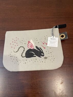 danica studio rabbit hare bunny zippered pouch nwt